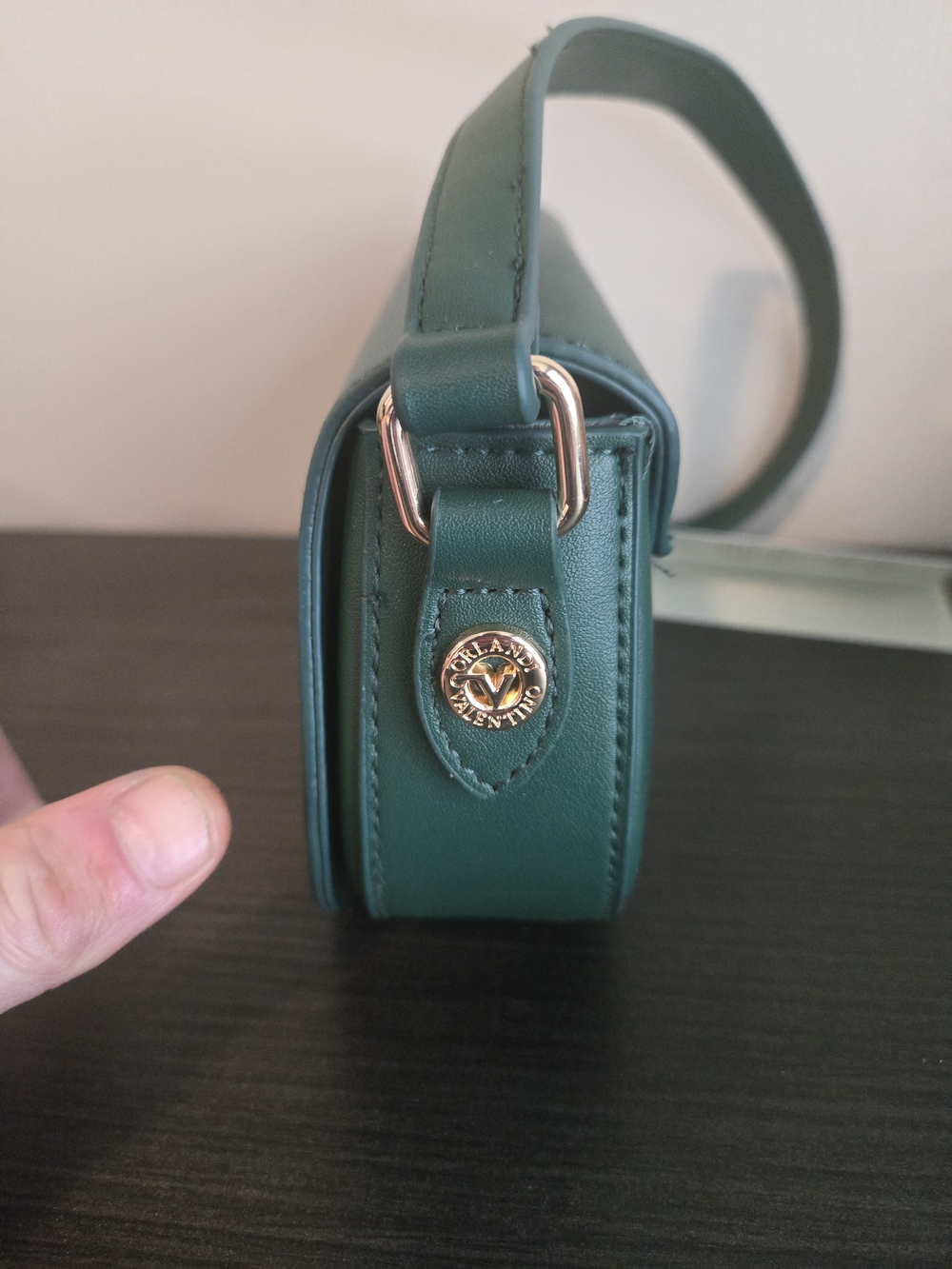 Valentino Orlandi Green Leather Shoulder Bag NWT Rwtail $168 - Picture 3 of 10